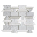 Luxury White Carrara Marble Waterjet Mosaic Tile Geometric Stone Mosaic for Bathroom Kitchen Backsplash