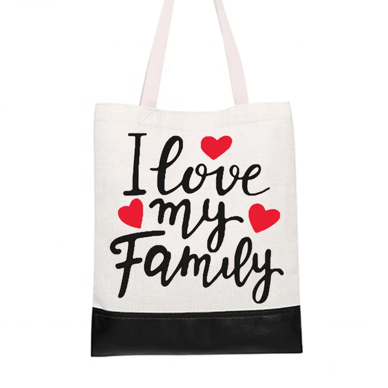 Qualisub Personalized Linen Shopping Toe with PU Bottom Sublimation Shopping Tote Blanks Linen Sublimation Shopping Bag