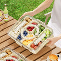 2024 Outdoor Picnic Kitchen sealed Spice Storage Box Food Grade Compartments clear Relish Box Fruit Nut Storage Box with Handle