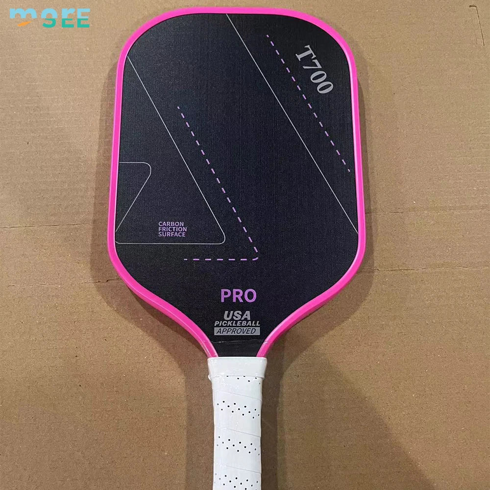 SeeMore Selection 16MM Polypropylene Honeycomb Core Professional Players 3K Raw Carbon Fiber Surface Pickleball Paddle