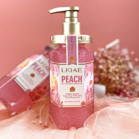 OEM ODM Honey Peach Fragrance Collagen Vitamin C Moisturizing Body Wash Shower Gel for Women