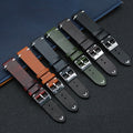 Premium Oil Waxed Vintage Genuine Top Grain Watch Clasp Strap Padded Leather Watch Band 18 19 20 21 22