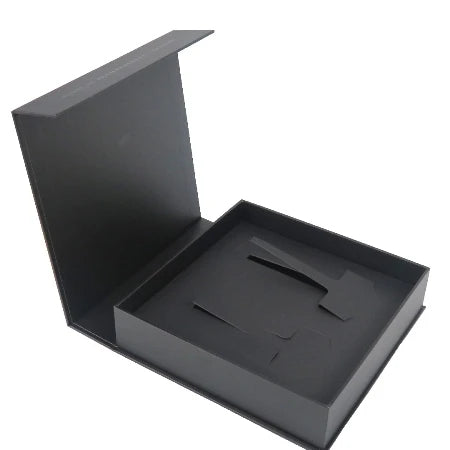 Handmade Luxury Gift Set Packaging Box Customized Black Cardboard with Magnetic Closure and EVA Foam Insert Embossed Color Box