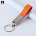 Promotional Gift Custom Embossed Logo Laser Engraving Car Key Chain Keyring Custom Pu Metal Leather Keychain
