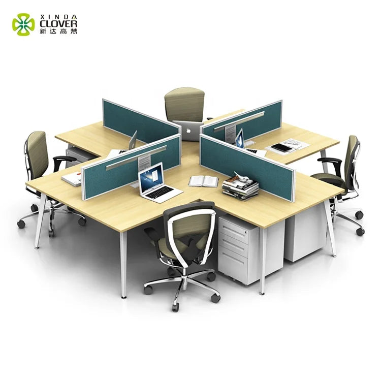Factory Work Table L Shape Office Desk Contemporary Metal Extendable Modular Office Workstation
