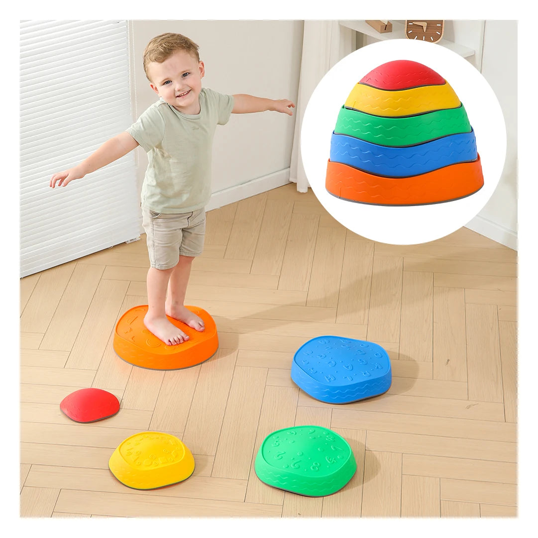 5Pcs Non-Slip Plastic Balance Stepping Stones for KidsToddler Indoor Step Stones Sensory Training ToysKids Stepping Stones
