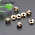 Wholesale Gold Plated CZ Pave Brass Metal Rondelle Spacer Loose Beads for Jewelry Making