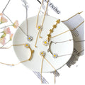 Korean Version Stainless Steel Daisy Necklace for Women and Girls Gold Plated Non-Tarnish Chains Trendy Fine Jewelry Necklace