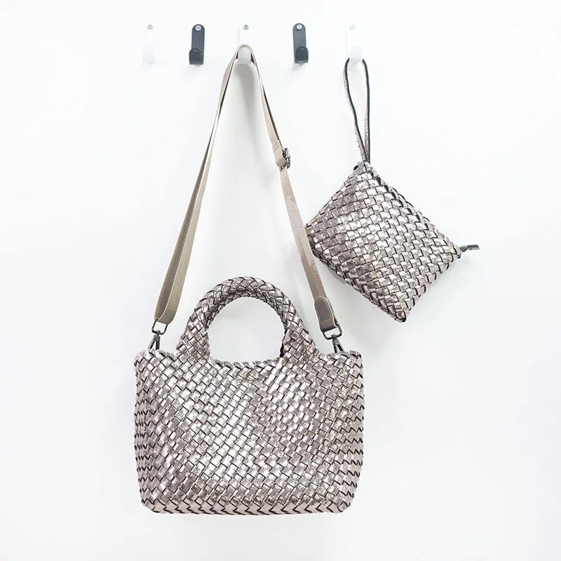 Luxury Neoprene Woven Bags Handbags Beach Crossbody Bag Women Custom Make Hand Weaved Tote Bag
