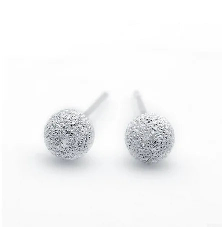 Factory Wholesale 925 Sterling Silver Ball Grinding Stud Earrings for Women Elegant Wedding Jewelry Simple Earrings