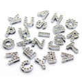100Pcs New Fashion 26 Letters a to Z Alphabet Charms Rhinestone Letter Pendants DIY Necklace Earrings Jewelry Findings