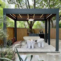Custom Outdoor Aluminum Gazebo with LED Optional Accessories for Swimming Pool Garden Terrace or Louvered Outdoor Space