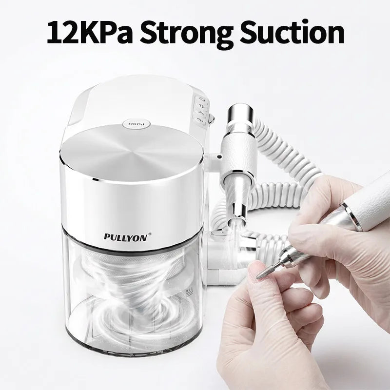 Professional 2 in 1 Nail Drill Dust Collector Vacuum 35000RPM Brushless Nail Machine 12KPa Strong Suction Salon Equipment