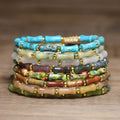 6*12mm Bamboo Stone Bracelet for Women Fashion Jewelry Anxiety Relief  Protection Adjustable Imperial Jasper  Beaded Bracelet