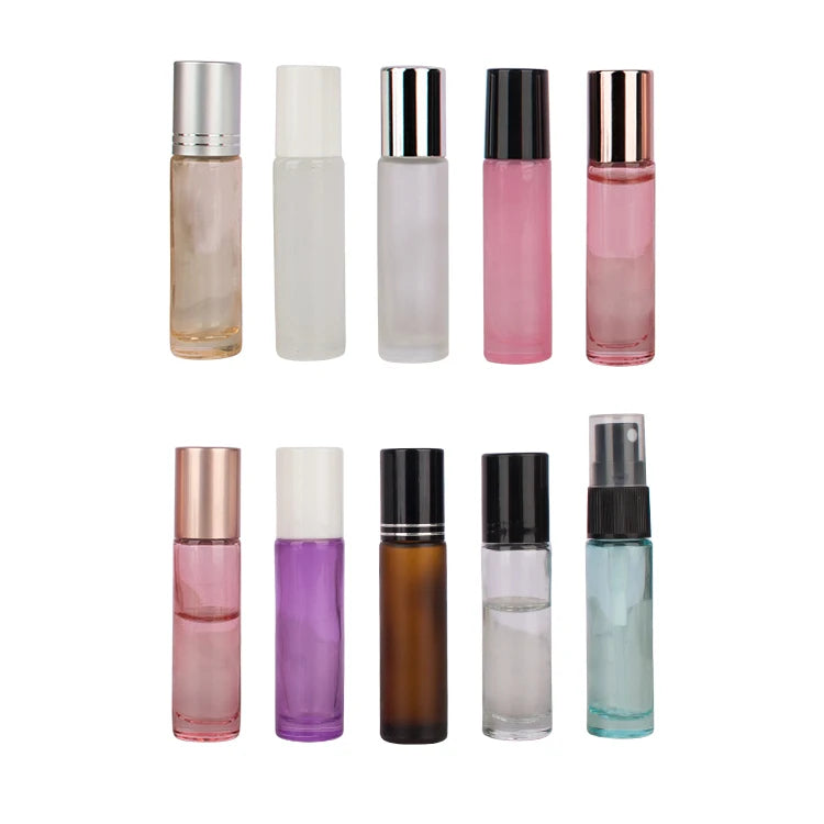 Transparent Frosted Glass Colorful for Bottle Roll on Sub Packaging Perfume & Essential Oil Bottles 30ml 10ml Portable Sample