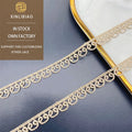 Unisex Small Bar Code Embroidery Gold Thread Women's Lolita Accessories Water-Soluble Floral Design Fabric Decor for Shoes