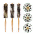 Boar Round Brush Set 3 Pc Hair Stylist Comb Professional Wooden Boar & Nylon  Styling Brush for Curly Hair