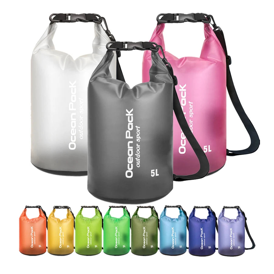 5L Outdoor PVC Storage Pack Pouch Swimming Ocean Pack Waterproof Travel Dry Bag Floating Diving Hiking Lightweight Backpack
