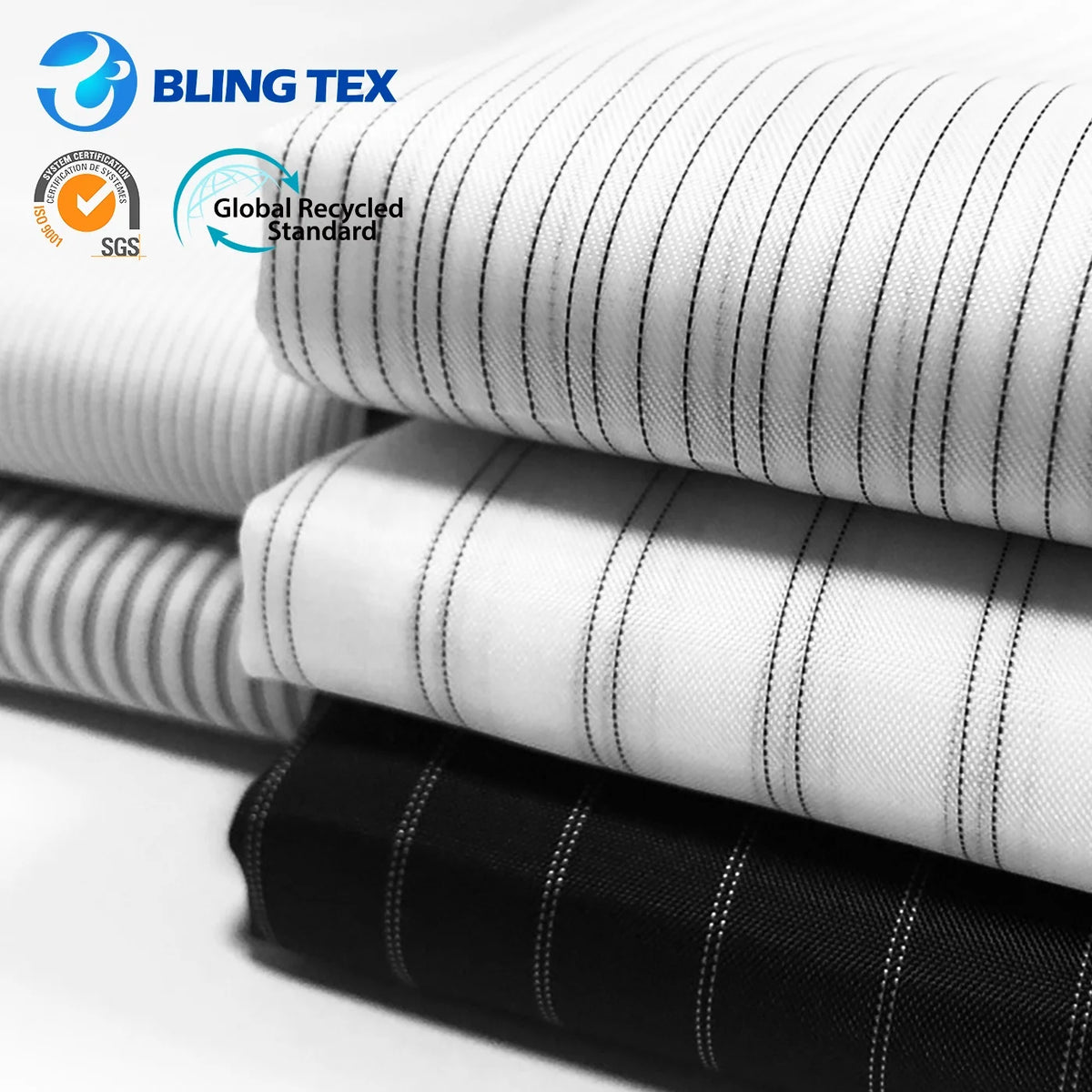 Ready to ship 100% polyester fabric stripe style yarn-dyed printing fabric for ' Dresses Bags Lining Home Textiles Garments MegaBDM
