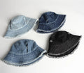 BSCI Wholesale Vintage  Denim Bucket Hat Wash Jeans Denim Bob Hat Support Customization With Embroidery Logo Patch on Hat
