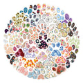 60PCS Aesthetic Pet Dog Cat Footprint Cute Cartoon Animals Flower Paw Stickers