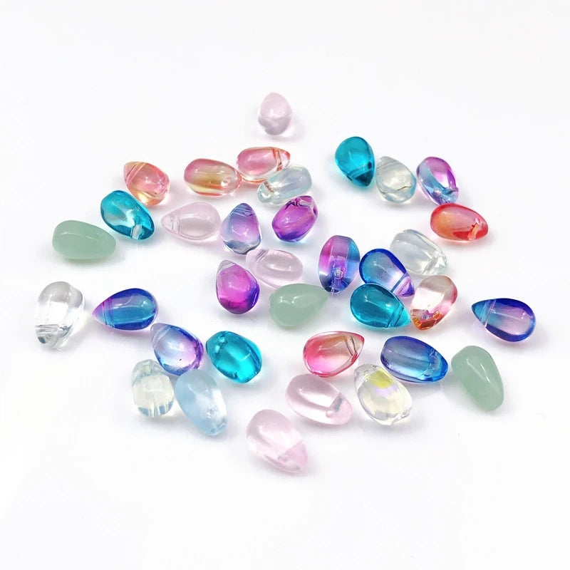 9x6mm Waterdrop Bead Charms for DIY Jewelry MakingTransparent Sparkling Crystal Teardrop Bead Assortments Glass Ornaments