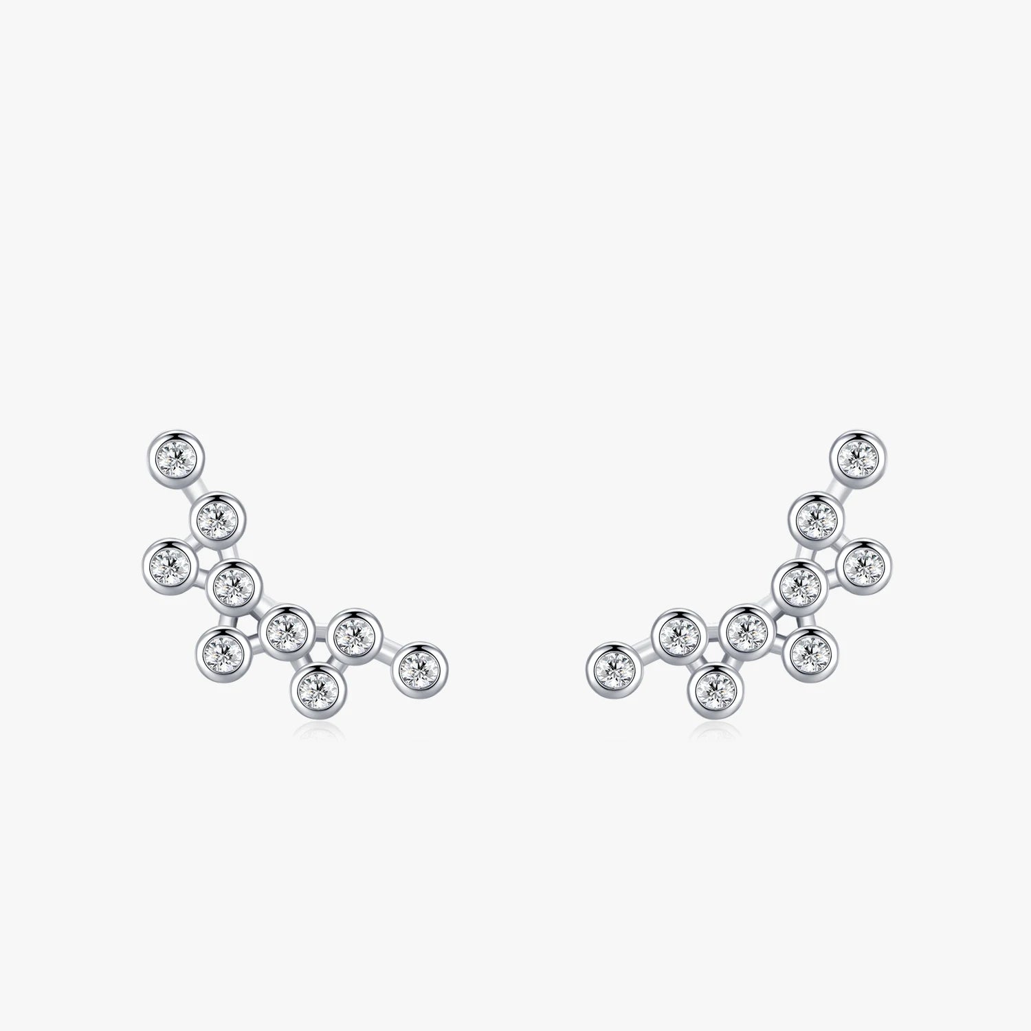 Ailmay Shining Clear Zircon Bubbles Shape Long Earrings for Women Classic 100% 925 Sterling Silver Fashion Jewelry