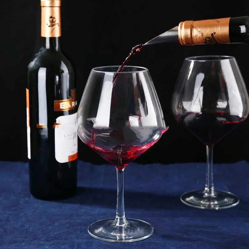 Unbreakable Burgundy Wine Glasses Wedding Party 22 oz Stemware Plastic Wine Goblet Glass