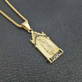 Duyizhao Stainless Steel Color Preserving Gold Plating Anointing Women/men Necklace Virgin Mary Pendant Jewelry
