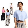 Custom Cotton Oversize Acid Washed Pink Cropped Vintage Tee Loose Fitting Crop Top Tshirt for Women-Summer Vintage Style