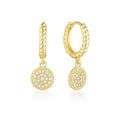 Milskye Hot Sale 18k Gold Plated 925 Sterling Silver Lucky Charm Round Diamond Earrings