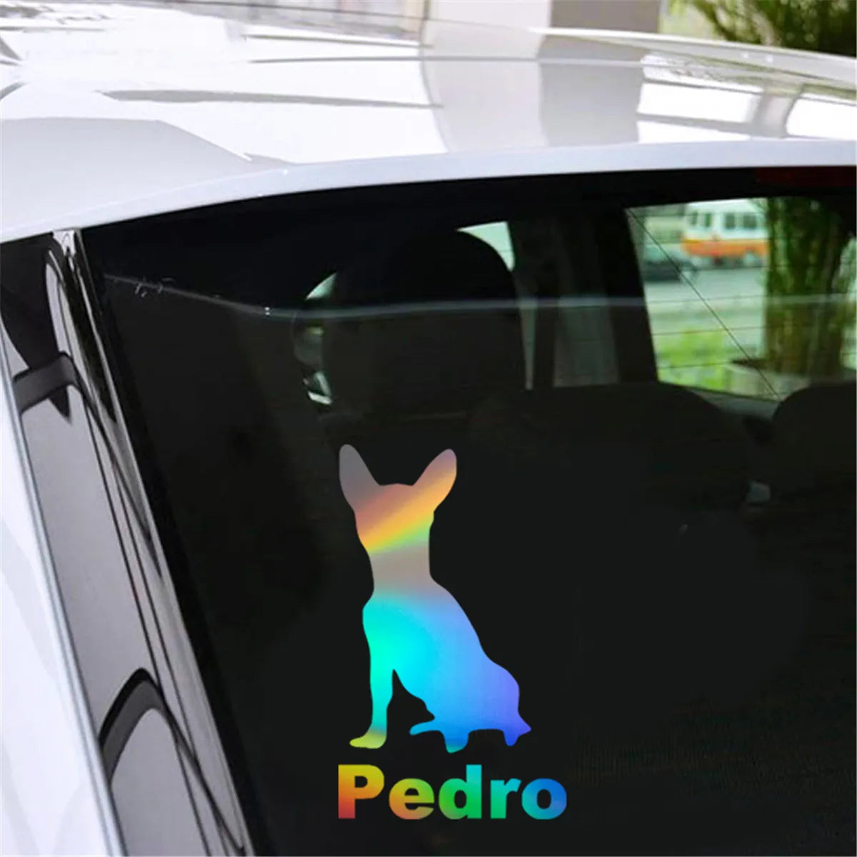 Dog Pedro Car Laser Sticker Vinyl Decal Car Truck Bumper Window Laptop Sticker Decor Gift Die Cut Decals Laptop Window Glass
