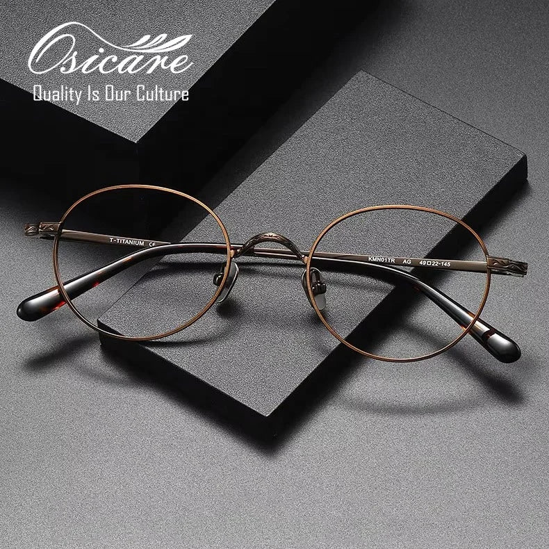 Premium Eyewear Wholesale European Gafas Negras Style Vogue Retro Vision Eyeglass Titanium Eye Glasses Spectacles Optical Frame