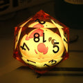 55mm Oversize LED Liquid Core Pikachu D20 Dice Dungeons and Dragons 20 Sided Big D20 Sharp Edge Resin Dice for Role Playing Game