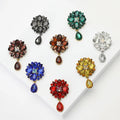 Hot Sale Wedding Banquet Bouquet Crystal Rhinestone Women Brooch Alloy Rhinestone Water Drop Flower Pendant Brooch Pin