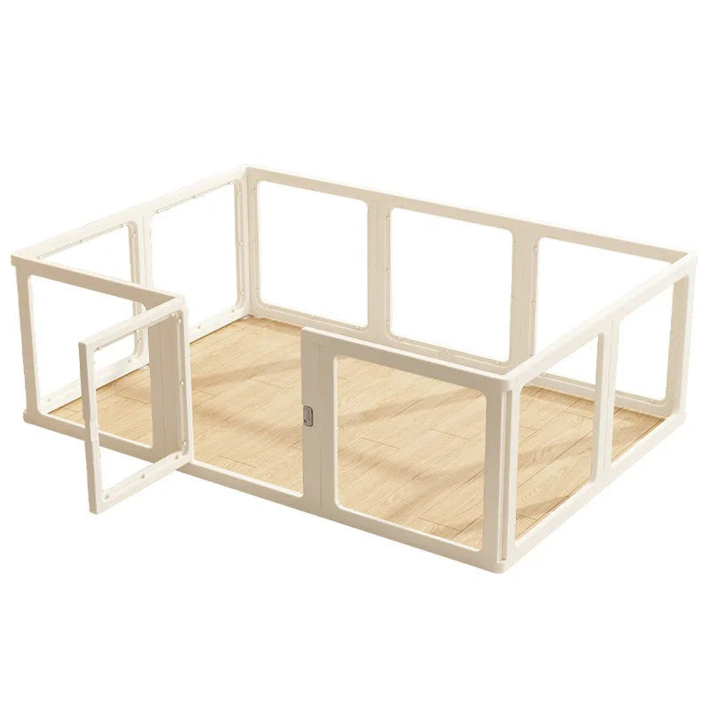 USIMILE Hot Selling Simple Design White Indoor Sustainable Portable Acrylic Transparent Pet Playpen With Freely Combined Panels