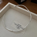 INS Fashion Luxury 925 Sterling Silver Geometric Irregular Line Torques Necklaces for Women