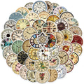 50pcs Vintage Clock Stickers for Scrapbook Retro Art Waterproof Vinyl Decals for Journal Notebook Water Bottles Bike Phone