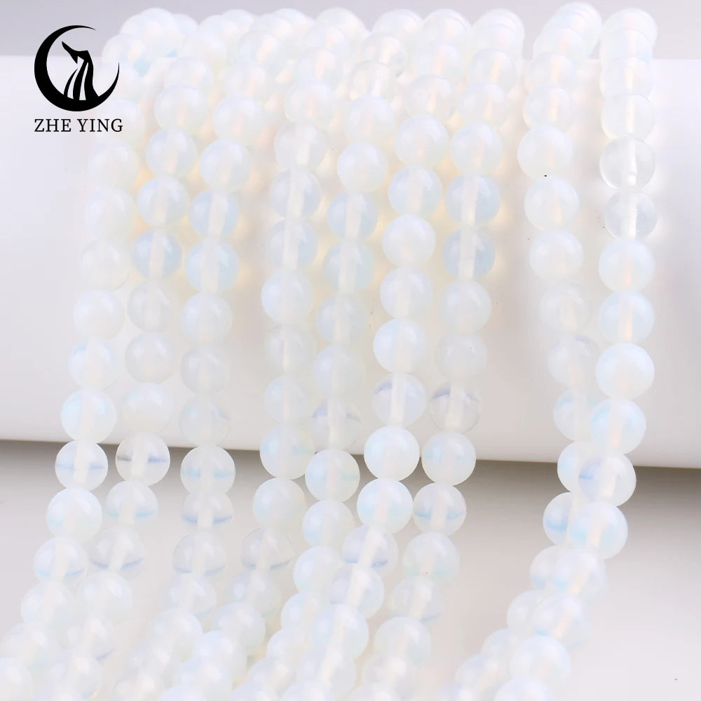 Zhe Ying 6/8/10mm Opal Synthesis Opalite Stone Beads Natural Stone Opalite Stone Loose Beads