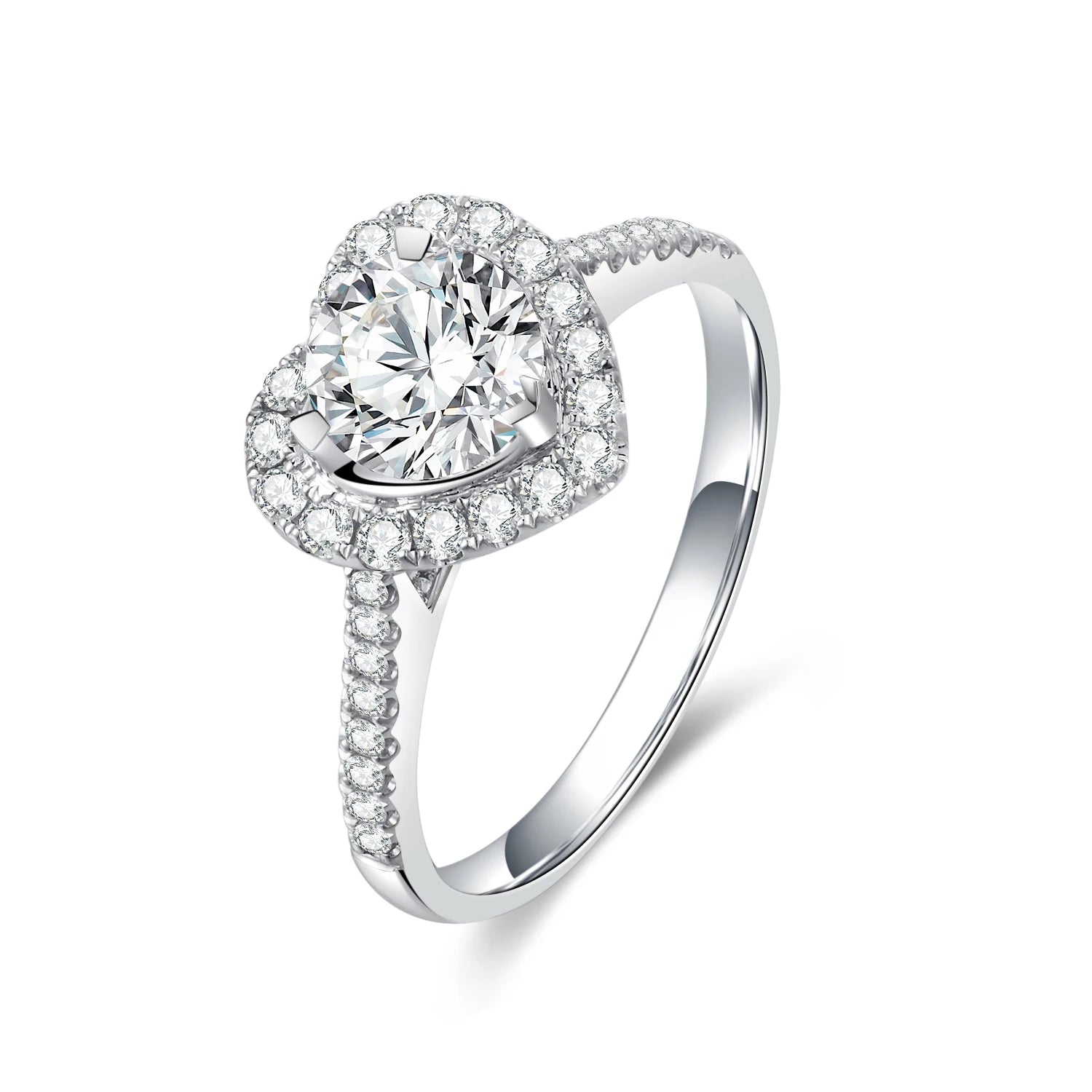 2025 Hot Sales Heart 18K White Gold Diamond Fine Engagement Rings for Women Wedding Rings Diamond Fashion Ring