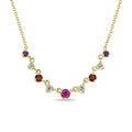 Fashion 5A Cubic Colorful Zirconia Charm Necklaces Wholesale Sterling Silver 925 Gold Plated Necklace Women