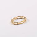 Fenny 18K Gold Plated High End Fashion Hollow Linked Chain Stainless Steel Ring Gift for Couple Wholesale Jewelry