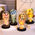 Glass Cover Valentine's Day Gift Soap Bouquet Rose Gift Luminous Eternal Flower Gift