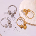 Chunky Exaggerated Ball Shape Stainless Steel Gold Hoop Earrings 18k Gold Plated Statement Earrings