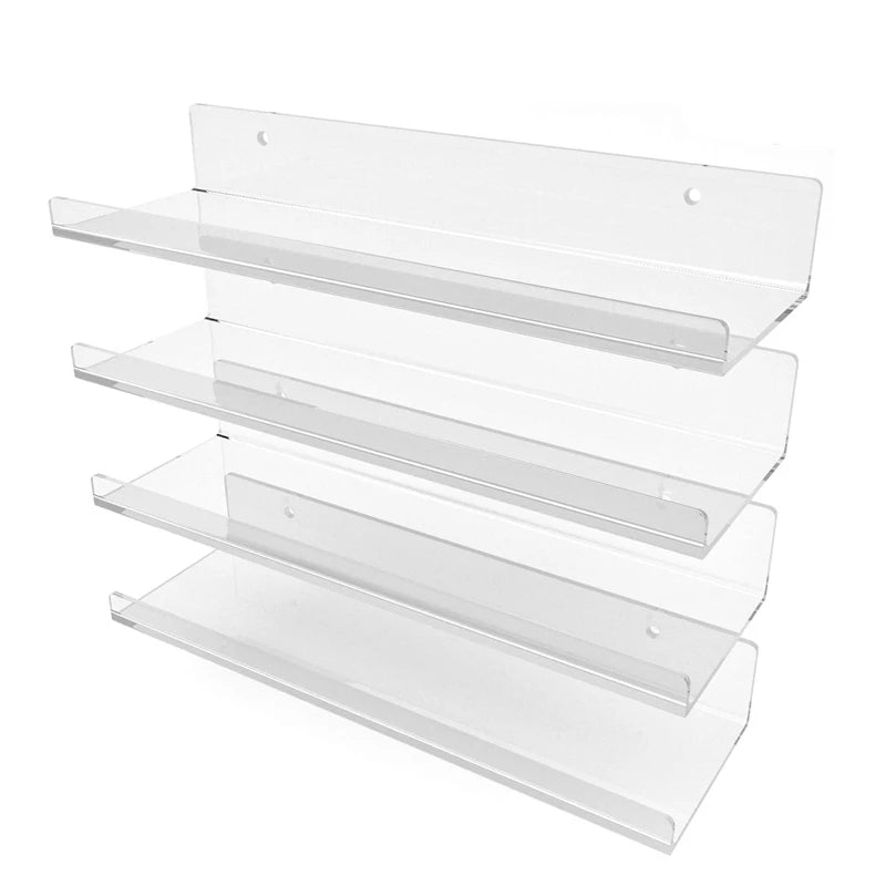 Minimalist Wall-Mount Eco-Friendly Transparent Acrylic Wall Mounted Floating Display Shelf for Funko Pop Bookshelf for Kids