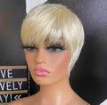Wholesale 1 Piece Short Human Hair Wigs for Cut Silky Straight Wave Brazilian Hair 100% Virgin Remy Machine Made Glueless 180%