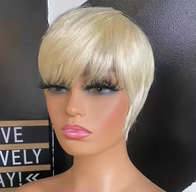 Wholesale 1 Piece Short Human Hair Wigs for Cut Silky Straight Wave Brazilian Hair 100% Virgin Remy Machine Made Glueless 180%