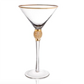Stemmed martini Glasses Diamond studded with Gold Rim
