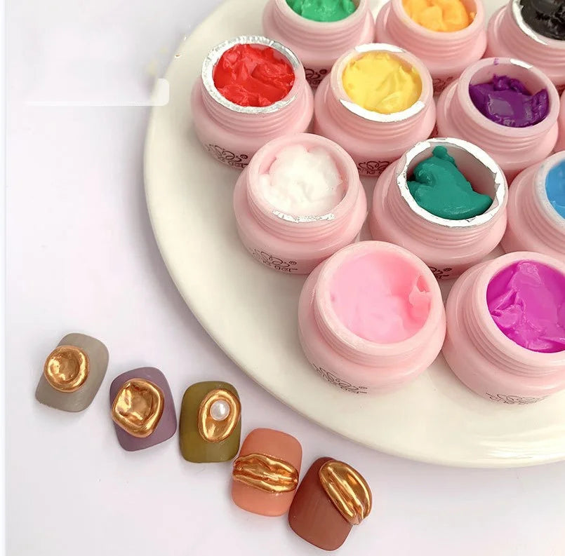 12 Colors Sculpture Nail Gel 5D Carved Plasticine UV Glue Varnish Creative DIY Nail Art Painting Embossment Gel Manicure Tool