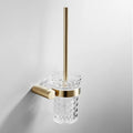 Modern Stainless Steel Toilet Brush Holder Set with Glass Cup Wall-Mounted Bathroom Accessories